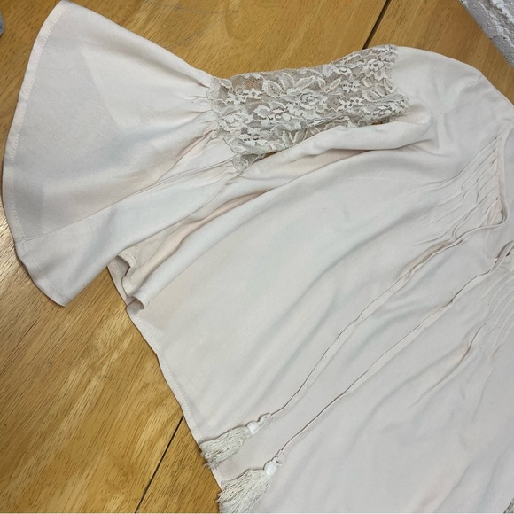 Womens Emery Rose Ivory Floral Laced Long-sleeve Top Medium - Picture 4 of 11